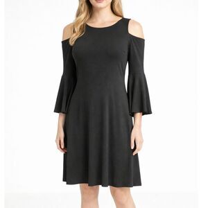 Lauren Ralph Lauren Women’s Black Dress Size 6 Cold Shoulder Flutter Sleeve